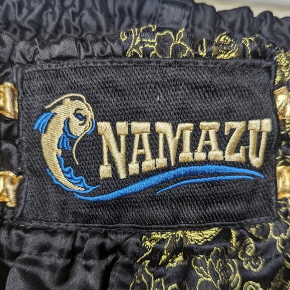NAMAZU Dragon Muay Thai MMA Boxing Kickboxing Shorts in Black & Gold, Size Large - Picture 6 of 11